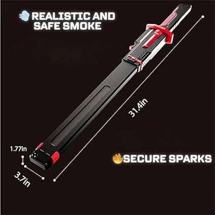 Sparkblade LED Sword with Smoke & Spark Effects – 7-Color Light Blade, Sound FX | Anime-Inspired Cosplay Katana Prop for Roleplay, Halloween, Parties & Collectors