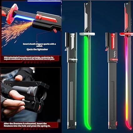 Sparkblade LED Sword with Smoke & Spark Effects – 7-Color Light Blade, Sound FX | Anime-Inspired Cosplay Katana Prop for Roleplay, Halloween, Parties & Collectors