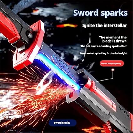 Sparkblade LED Sword with Smoke & Spark Effects – 7-Color Light Blade, Sound FX | Anime-Inspired Cosplay Katana Prop for Roleplay, Halloween, Parties & Collectors