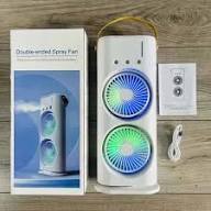 Double Ended Spray Fan with Misting | USB Rechargeable Mini Air Cooler with LED Light | Touch & Remote Control | 3 Speed Cooling Fan with 280ml Water Tank