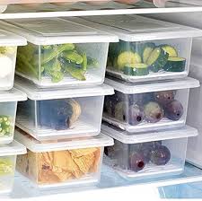 6 Pcs Food Storage Container With Removable Drain Plate And Lid Fridge Storage Box Stackble Plastic Freezer Storage Containers To Keep Fresh For Fish, Meat, Vegetables, Fruits Etc., Fridge Boxes, Fridge Storage, [1500ml, Pack Of_6]
